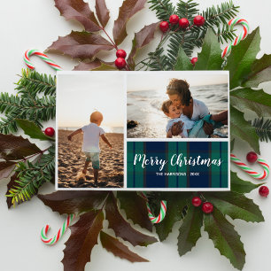 Weihnachtsfotografie Collage Black Watch Kariert Feiertagskarte