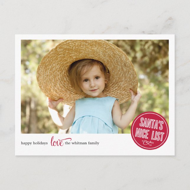 Weihnachtsfotokarte Feiertagspostkarte (Vorderseite)