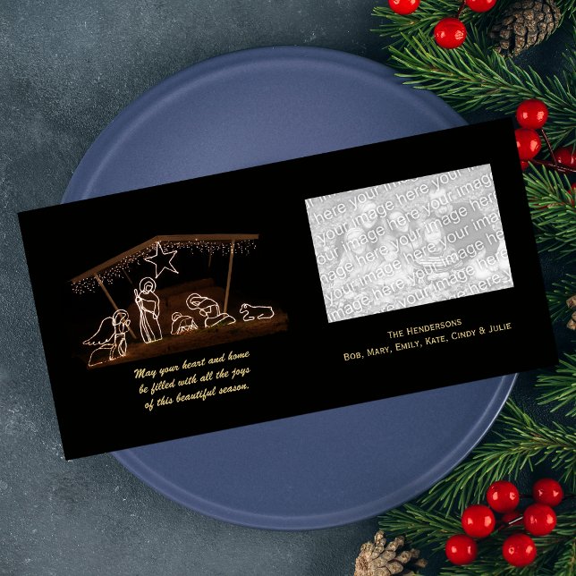 Weihnachtsfotokarte für religiöse Krippen Feiertagskarte (Von Creator hochgeladen)