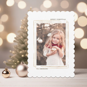 Weihnachtsfotokarte Gold Frame Feiertagskarte
