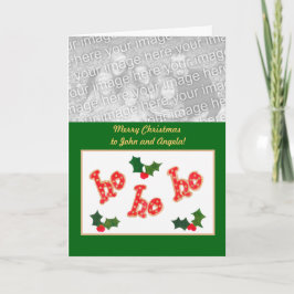 Weihnachtsfotokarte "Ho Ho Ho" individuell anpassb Feiertagskarte