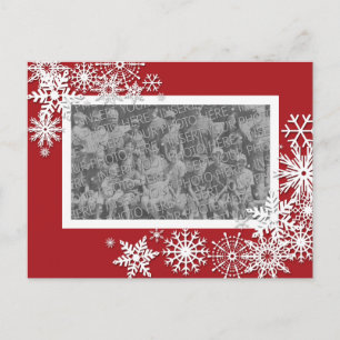Weihnachtsfotokarte mit Schneeflocken Feiertagspostkarte