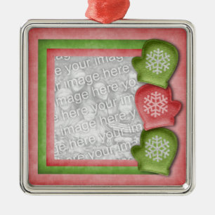 WeihnachtsFotoverzierung Silbernes Ornament