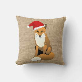 WeihnachtsFox auf Imitat-Leinwand-Kissen Kissen