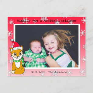 Weihnachtsfox Niedliche Personalisierte Fotokarte Postkarte