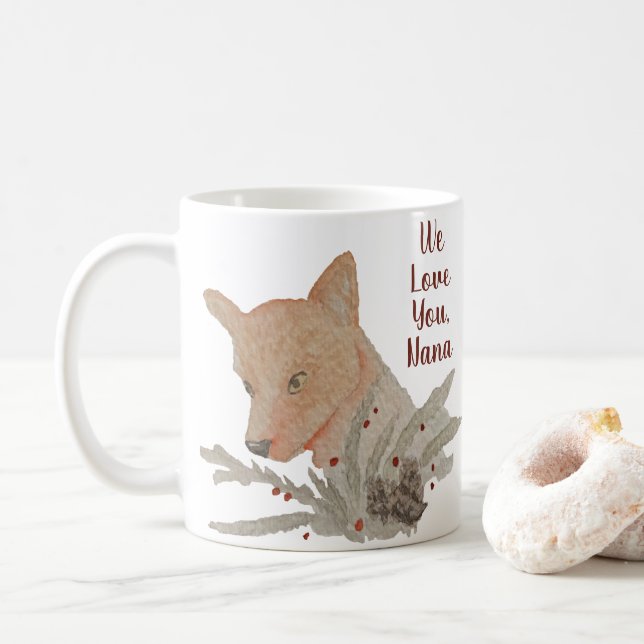 Weihnachtsfox Oma von Kindern Kaffeetasse (Mit Donut)