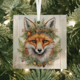 Weihnachtsfox Ornament Aus Glas