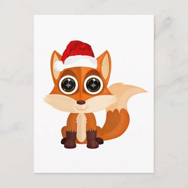 Weihnachtsfox Postkarte (Vorderseite)