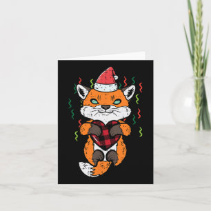 Weihnachtsfox Weihnachtsmann Mädchen Jungen Kinder Karte