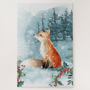 Weihnachtsfoxschneewald Puzzle