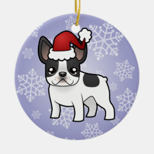 Weihnachtsfranzösische Bulldogge Keramik Ornament