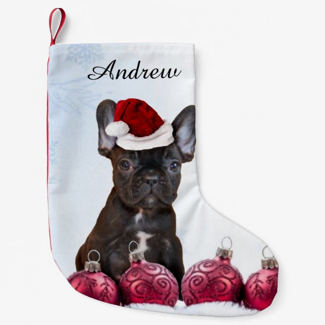 Weihnachtsfranzösische Bulldogge Kleiner Weihnachtsstrumpf (Vorderseite)
