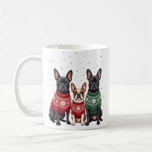 Weihnachtsfranzösische Bulldoggen Xmas Franzose Hu Kaffeetasse