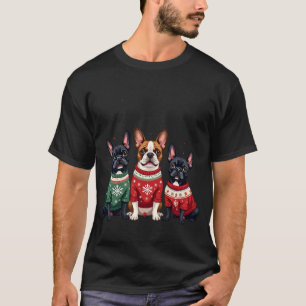 Weihnachtsfranzösische Bulldoggen Xmas Franzose Hu T-Shirt