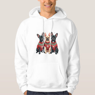 Weihnachtsfranzösische Bulldoggen Xmas Französisch Hoodie