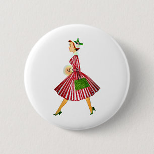Weihnachtsfrau Button