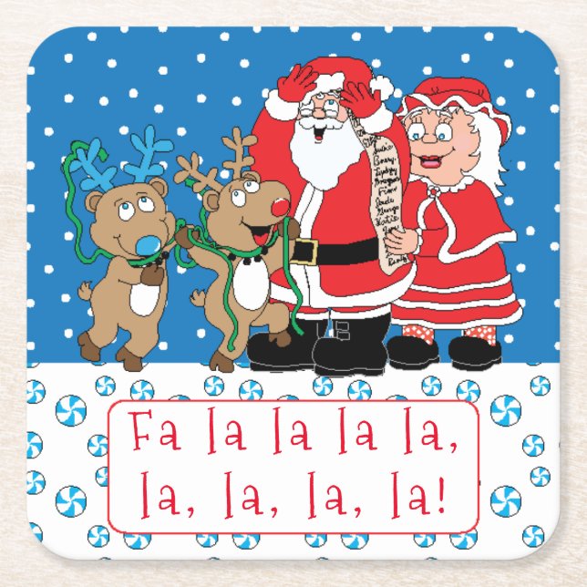 Weihnachtsfrau Claus Rechteckiger Pappuntersetzer (Vorderseite)