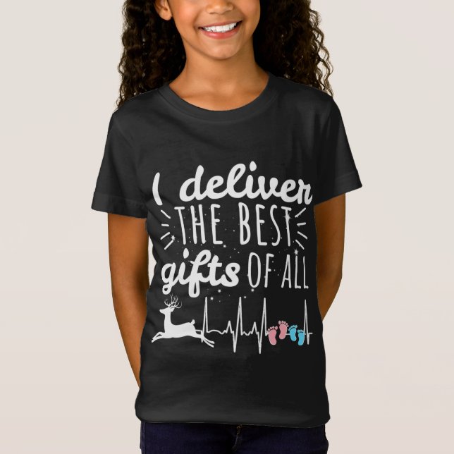 Weihnachtsfrau Doula Labor Krankenschwester Weihna T-Shirt (Vorderseite)