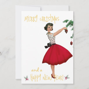 Weihnachtsfrau Frohe Weihnachtsgrüße Feiertagskarte