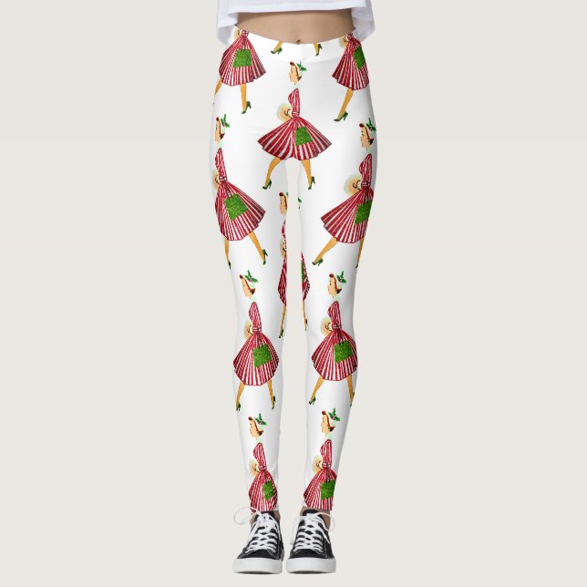 Weihnachtsfrau Leggings (Vorderseite)