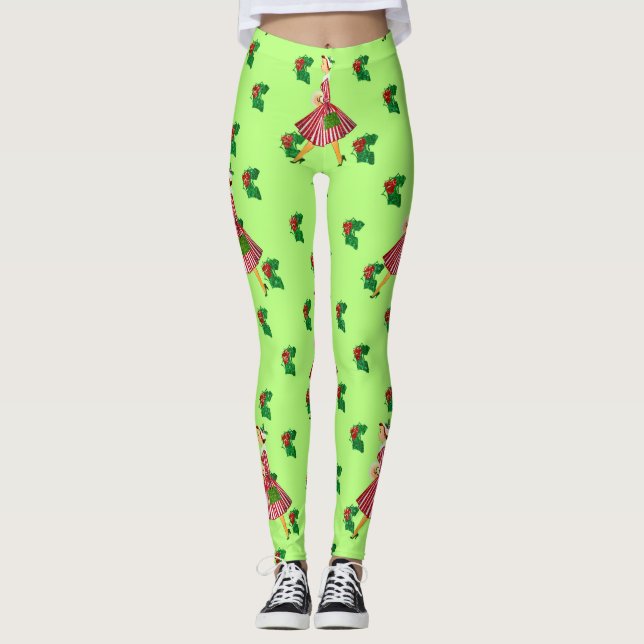 Weihnachtsfrau Leggings (Vorderseite)