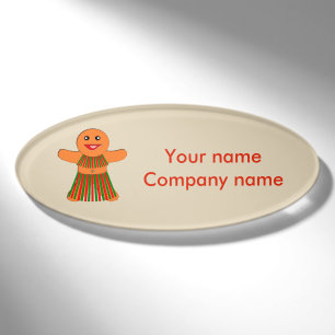 Weihnachtsfrau Party Gingerbread Namenschild