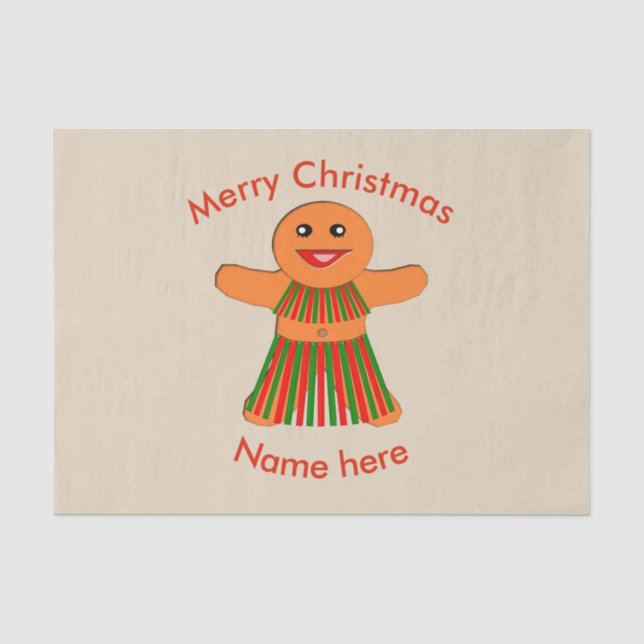 Weihnachtsfrau Party Gingerbread Seidenpapier (Vorderseite)