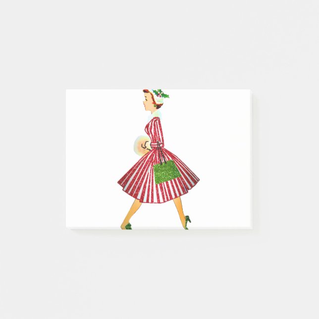 Weihnachtsfrau Post-it Klebezettel (Vorderseite)