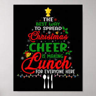 Weihnachtsfrau Xmas Schulcafeteria Mittagessen L Poster