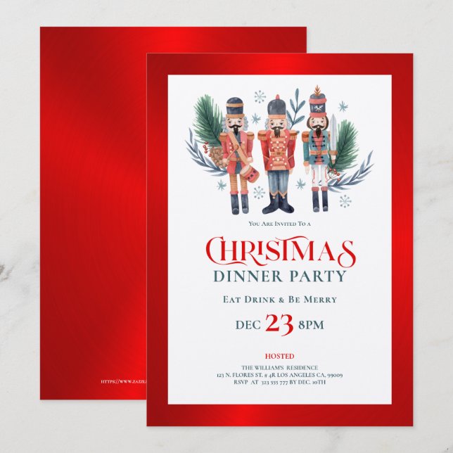Weihnachtsfrauen Abendessen Party Einladung (Vorne/Hinten)