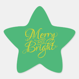 Weihnachtsfrauen Männer Ki Merry & Bright Lässigen Stern-Aufkleber