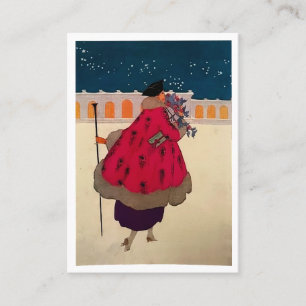 Weihnachtsfrauen mit Blume Visitenkarte