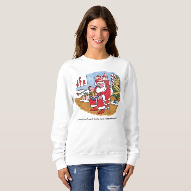 Weihnachtsfrauen weißes Sweatshirt (Vorne ganz)