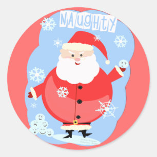Weihnachtsfreche Sankt-Aufkleber Runder Aufkleber