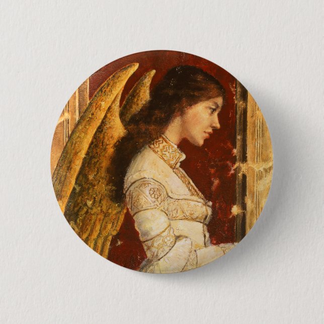 Weihnachtsfresko-Engel Button (Vorderseite)