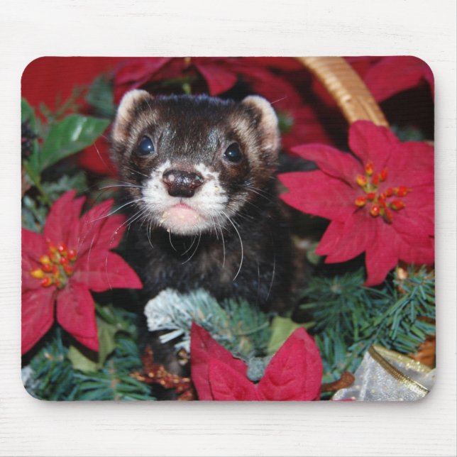 Weihnachtsfrettchen-Mausunterlage Mousepad (Vorne)