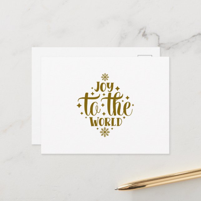 Weihnachtsfreude auf der Welt Postkarte (Vorderseite/Rückseite Beispiel)