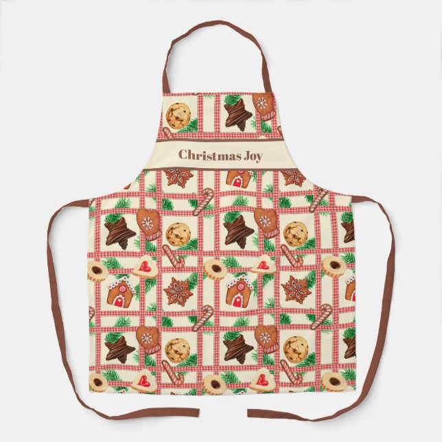 Weihnachtsfreude Backapresse Schürze (Vorderseite)