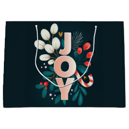 Weihnachtsfreude - Candy Cane & Foliage Große Geschenktüte