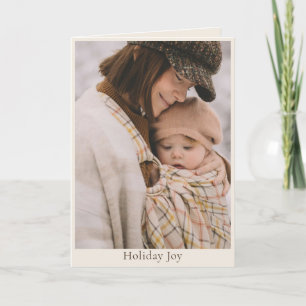 Weihnachtsfreude Einfache warme Familienfoto-Weihn Karte