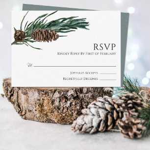 Weihnachtsfreude Elegante Winterhochzeit mit Was RSVP Karte