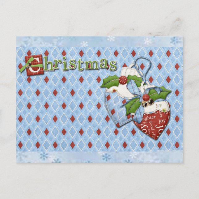 Weihnachtsfreude Feiertagspostkarte (Vorderseite)