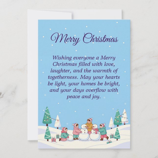 Weihnachtsfreude für Alle Feiertagskarte (Vorderseite)