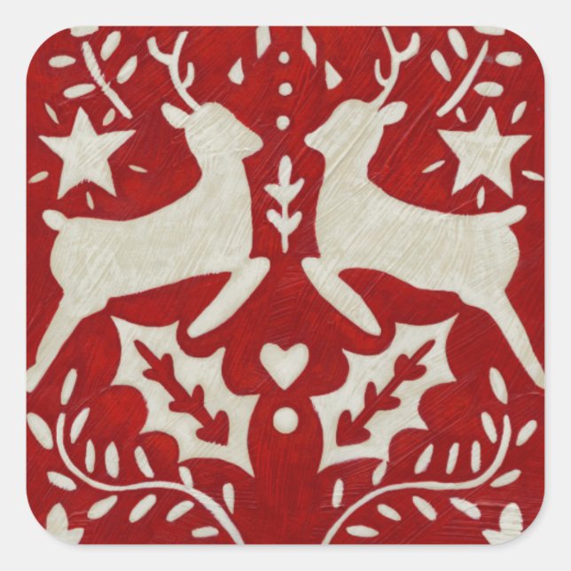 Weihnachtsfreude I Quadratischer Aufkleber (Vorderseite)