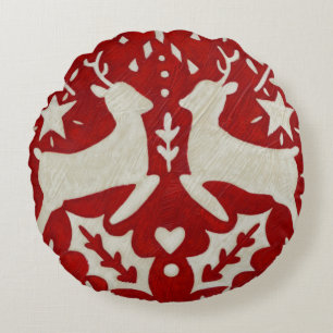 Weihnachtsfreude I Rundes Kissen