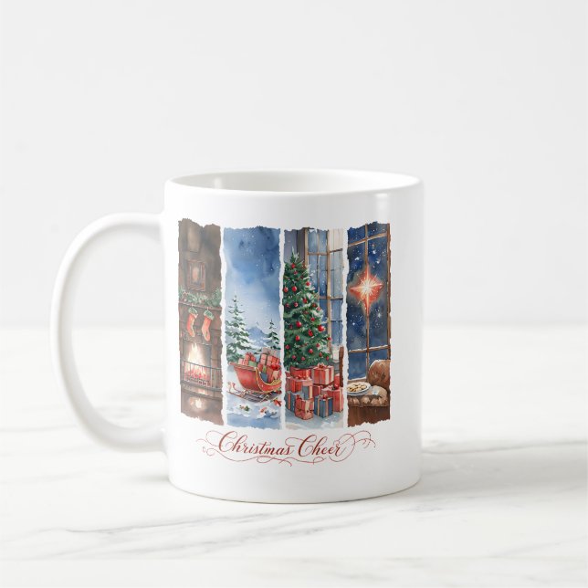 Weihnachtsfreude-Kaffee- oder Kakao-Tasse Kaffeetasse (Links)