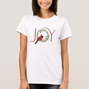 Weihnachtsfreude Kardinal im Kranz T-Shirt