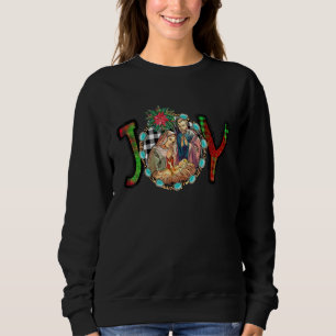 Weihnachtsfreude Krippe True Story Nativity Scene  Sweatshirt