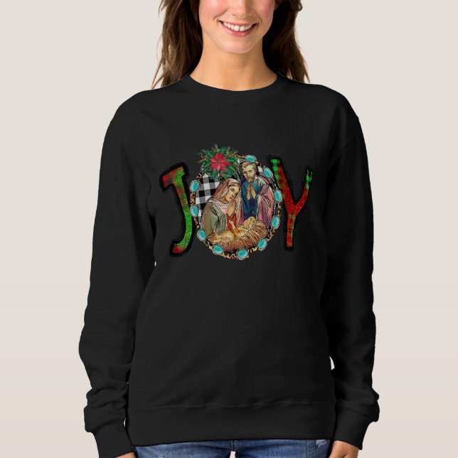 Weihnachtsfreude Krippe True Story Nativity Scene  Sweatshirt (Vorderseite)