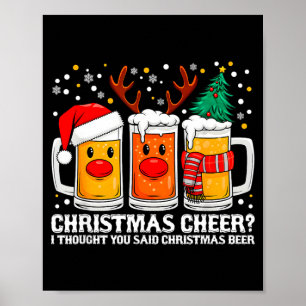 Weihnachtsfreude Lustiges Rentier Bier Weihnachtsg Poster